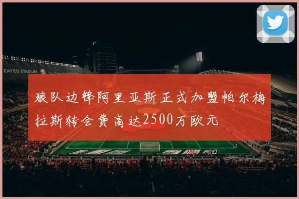 狼队边锋阿里亚斯正式加盟帕尔梅拉斯转会费高达2500万欧元